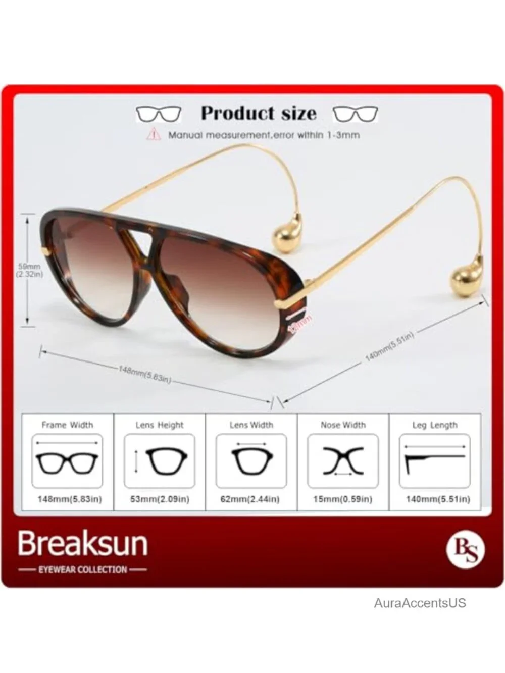 Oversized Aviator Sunglasses Retro Shield Big Lens 100% UV Protection